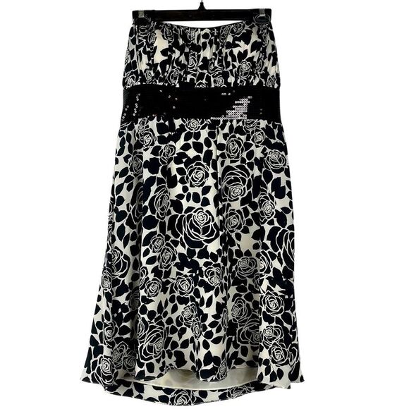 White House Black Market Silk Floral Sequined Sleeveless Mini Dress 12 - Picture 1 of 15
